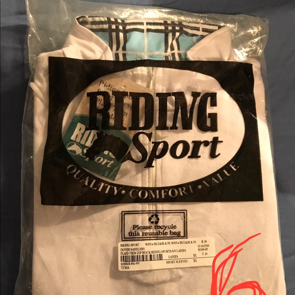 Riding Sport SS 1/4 zip ladies XL shirt